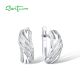 SANTUZZA 925 Sterling Silver Earrings Cubic Zirconia Fine Jewelry