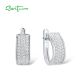 SANTUZZA 925 Sterling Silver Earrings White Cubic Zirconia Fine Jewelry