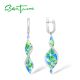 SANTUZZA Silver Earrings 925 Sterling Silver Long Colorful Flower Drop Earrings Jewelry Enamel