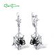 SANTUZZA 925 Sterling Silver Drop Earrings Spider White Cubic Zirconia Jewelry