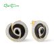 SANTUZZA 925 Sterling Silver Handmade Enamel Stud Earrings Black Spinel White CZ Fine Jewelry