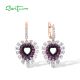 SANTUZZA 925 Sterling Silver Drop Earrings Gradient White CZ Ruby Heart  Jewelry