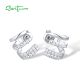 SANTUZZA 925 Sterling Silver Earrings Sparkling White Cubic Zirconia Jewelry