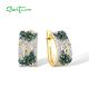 SANTUZZA 925 Sterling Silver Earrings Green Spinel Butterfly Animal Gold Plated Jewelry