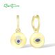 SANTUZZA 925 Sterling Silver Earrings Blue Spinel White CZ Hamsa Hand Evil Eye Drop Earrings Jewelry