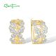 SANTUZZA 925 Sterling Silver Earrings White Cubic Zirconia Butterfly Hollow Jewelry