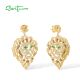 SANTUZZA 925 Sterling Silver Drop Earrings Multi Gems Hollow Jewelry