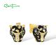 SANTUZZA 925 Sterling Silver Stud Black Leopard Earrings Green Spinel White CZ Animal Enamel Jewelry