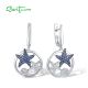 SANTUZZA 925 Sterling Silver Earrings Blue Nano White CZ Star Fish Sea Shell Ocean Fine Jewelry