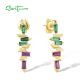 SANTUZZA 925 Sterling Silver Earrings Green Purple Spinel Starry Jewelry