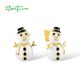 SANTUZZA 925 Sterling Silver Stud Earrings Black Spinel Christmas Snowman Jewelry Enamel