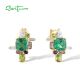 SANTUZZA 925 Sterling Silver Earrings Multi Gem Stones Starry Jewelry