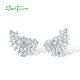 SANTUZZA 925 Sterling Silver Stud Earrings Sparkling White Cubic Zirconia Jewelry