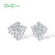 SANTUZZA 925 Sterling Silver Stud Earrings Sparkling White Cubic Zirconia Jewelry