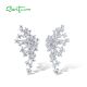 SANTUZZA 925 Sterling Silver Stud Earrings Sparkling White CZ Fashion Jewelry