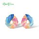 SANTUZZA 925 Sterling Silver Stud Earrings Unique Mix-Colored Ribbon Jewelry Enamel