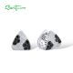 SANTUZZA 925 Sterling Silver Clip Earrings White CZ Black Spinel Triangle Jewelry