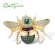 SANTUZZA 925 Sterling Silver Brooch Gold Color Bee Insect Brooch брошь насеко Jewelry