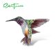 SANTUZZA Silver Brooch Pure 925 Sterling Silver Colorful Hummingbird Animal Jewelry Enamel