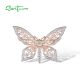 SANTUZZA 925 Silver Brooch White Cubic Zirconia Butterfly Wedding Jewelry