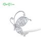 SANTUZZA 925 Silver Brooch White Cubic Zirconia Butterfly Wedding Party Jewelry