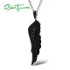 SANTUZZA 925 Sterling Silver Black Spinel Wings Pendant Without Chain Jewelry