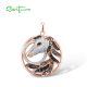 SANTUZZA Pendant 925 Sterling Silver Rose Gold Color Black Brown Horse Fine Jewelry