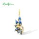 SANTUZZA 925 Sterling Silver Pendant White CZ Blue Enamel Peacock Gold Color Plated Jewelry