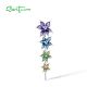 SANTUZZA 925 Sterling Silver Pendant Multi Colorful Flower Jewelry Enamel