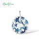 SANTUZZA 925 Sterling Silver Pendant Enamel Round Jewelry