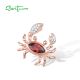 SANTUZZA 925 Sterling Silver Pendant Garnet White CZ Crab Cancer Pendant Fine Jewelry