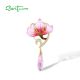 SANTUZZA 925 Sterling Silver Pendant Pink Stones White CZ Enamel Flower Pendant Fine Jewelry