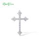 SANTUZZA 925 Sterling Silver Pendant White Cubic Zirconia Cross Pendant Jewelry