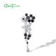 SANTUZZA Silver Pendant 925 Sterling Silver Black Spinel White CZ Exquisite Flower Jewelry