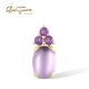 SANTUZZA 14K 585 Yellow Gold Pendant Amethyst Oval Fine Jewelry Set 