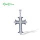 SANTUZZA 925 Sterling Silver Pendant White Blue Stone Cross Fine Jewelry