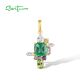 SANTUZZA 925 Sterling Silver Pendant Multi Gem Stone Jewelry