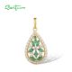 SANTUZZA 925 Sterling Silver Pendant Sparkling Green Spinel White CZ Jewelry