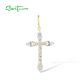 SANTUZZA 925 Sterling Silver Pendant White White Cubic Zirconia Cross Jewelry