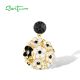 SANTUZZA 925 Sterling Silver Pendant White Black Hollow Cluster Flower Jewelry