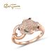 SANTUZZA 14K 585 Rose Gold Ring Leopard Ring Diamond Fine Jewelry