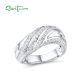 SANTUZZA 925 Sterling Silver Ring White Cubic Zirconia Fine Jewelry