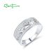 SANTUZZA 925 Sterling Silver Rings Sparkling White CZ Luxury Jewelry