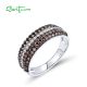 SANTUZZA 925 Sterling Silver Ring White Chocolate CZ Jewelry