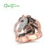 SANTUZZA 925 Sterling Silver Ring Rose Gold Color Black Brown Horse Hollow Fine Jewelry