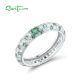 SANTUZZA 925 Sterling Silver Stackable Rings Green Spine Fine Jewelry