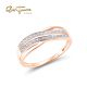 SANTUZZA 14K 585 Rose Gold Rings Sparkling Diamonds Fine Jewelry