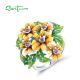 SANTUZZA 925 Sterling Silver Ring Enamel Yellow Flowers Green Leaf Fine Jewelry