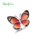 SANTUZZA 925 Sterling Silver White CZ Coral Red Enamel Butterfly Ring Fine Jewelry 