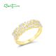 SANTUZZA 925 Sterling Silver Rings White Cubic Zirconia Gold Color Fine Jewelry